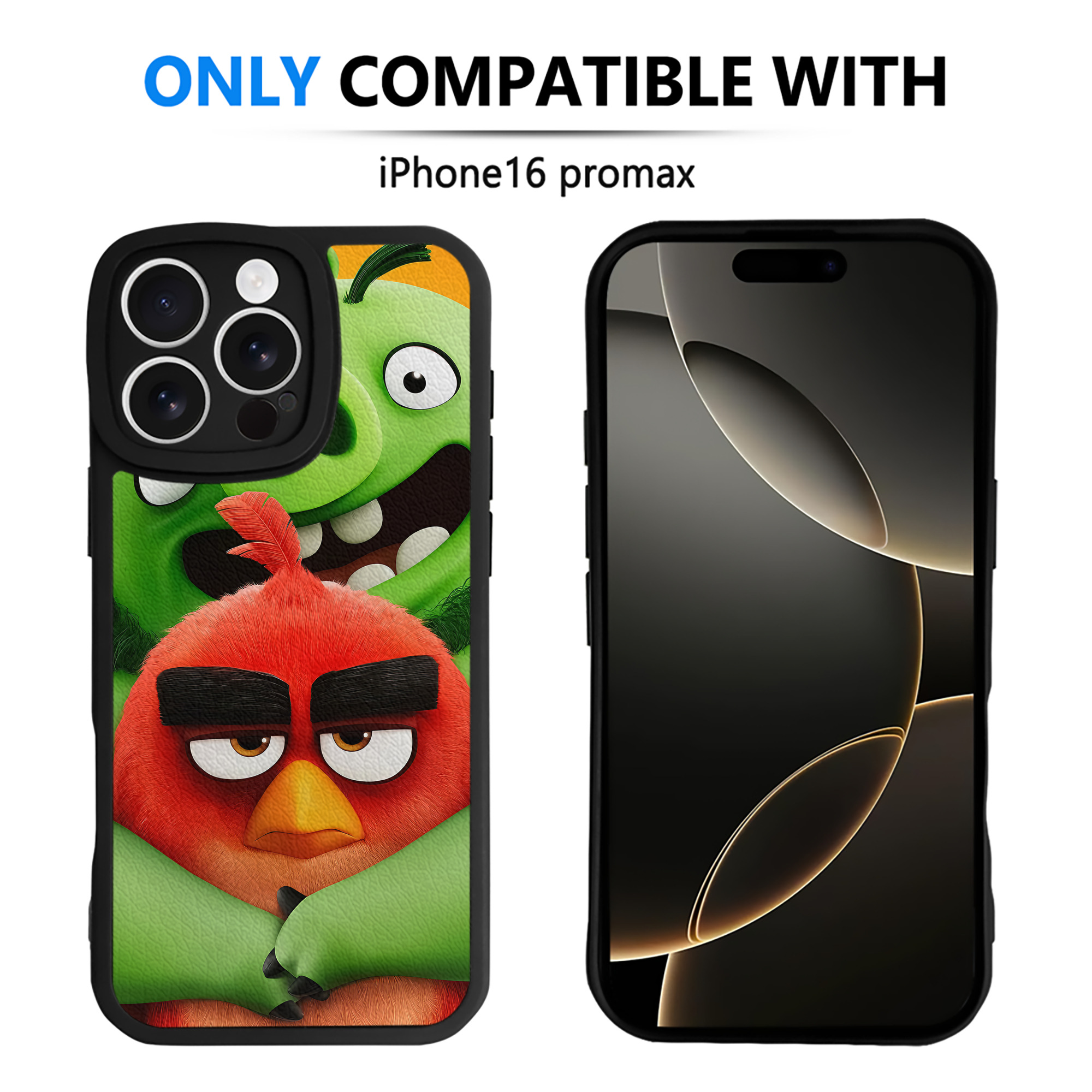 （画像用） Angry Birds アングリーバード 【iPhone 16シリーズ対応】シリコンスマホケース（レザー調） 材質：シリコン